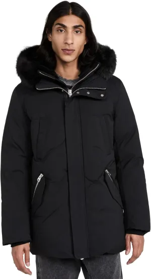 Mackage Men's Edward 2-in-1 Down Parka with Hooded Bib and Detatchable Sheepskin Collar
