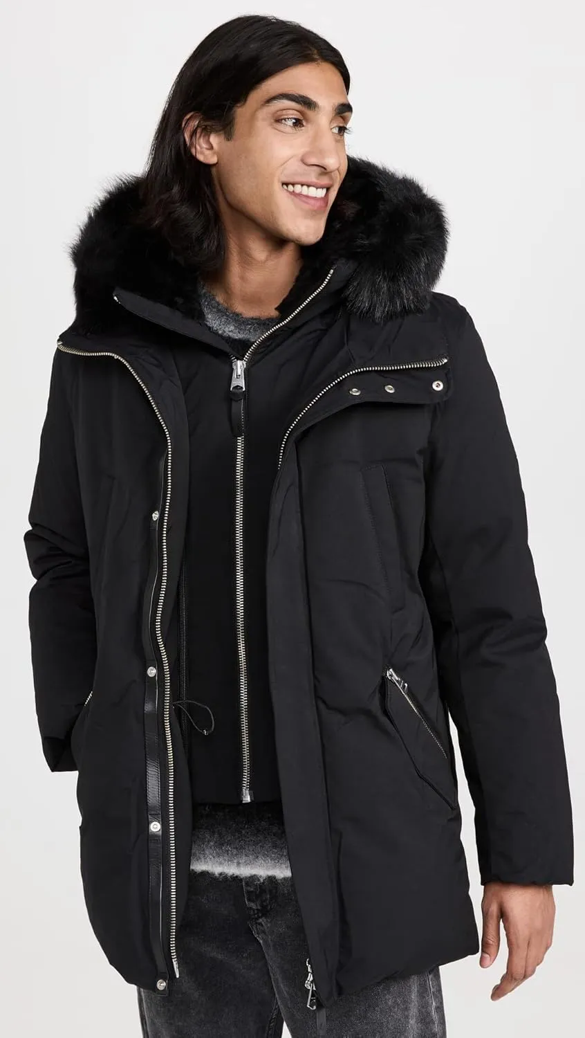 Mackage Men's Edward 2-in-1 Down Parka with Hooded Bib and Detatchable Sheepskin Collar