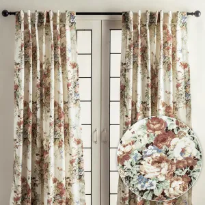 Maison d' Hermine Curtains for Living Room 100% Cotton 84 inch Length Two Panels Light Filtering Curtains for Bedroom Windows with Rod and Loop Pockets Drapes (Abbeville, 50" W x 84" L)