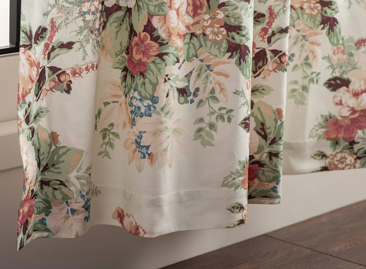Maison d' Hermine Curtains for Living Room 100% Cotton 84 inch Length Two Panels Light Filtering Curtains for Bedroom Windows with Rod and Loop Pockets Drapes (Abbeville, 50" W x 84" L)