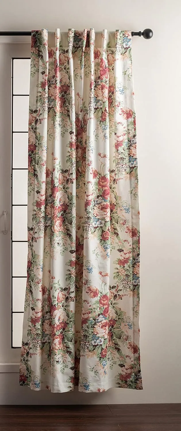 Maison d' Hermine Curtains for Living Room 100% Cotton 84 inch Length Two Panels Light Filtering Curtains for Bedroom Windows with Rod and Loop Pockets Drapes (Abbeville, 50" W x 84" L)