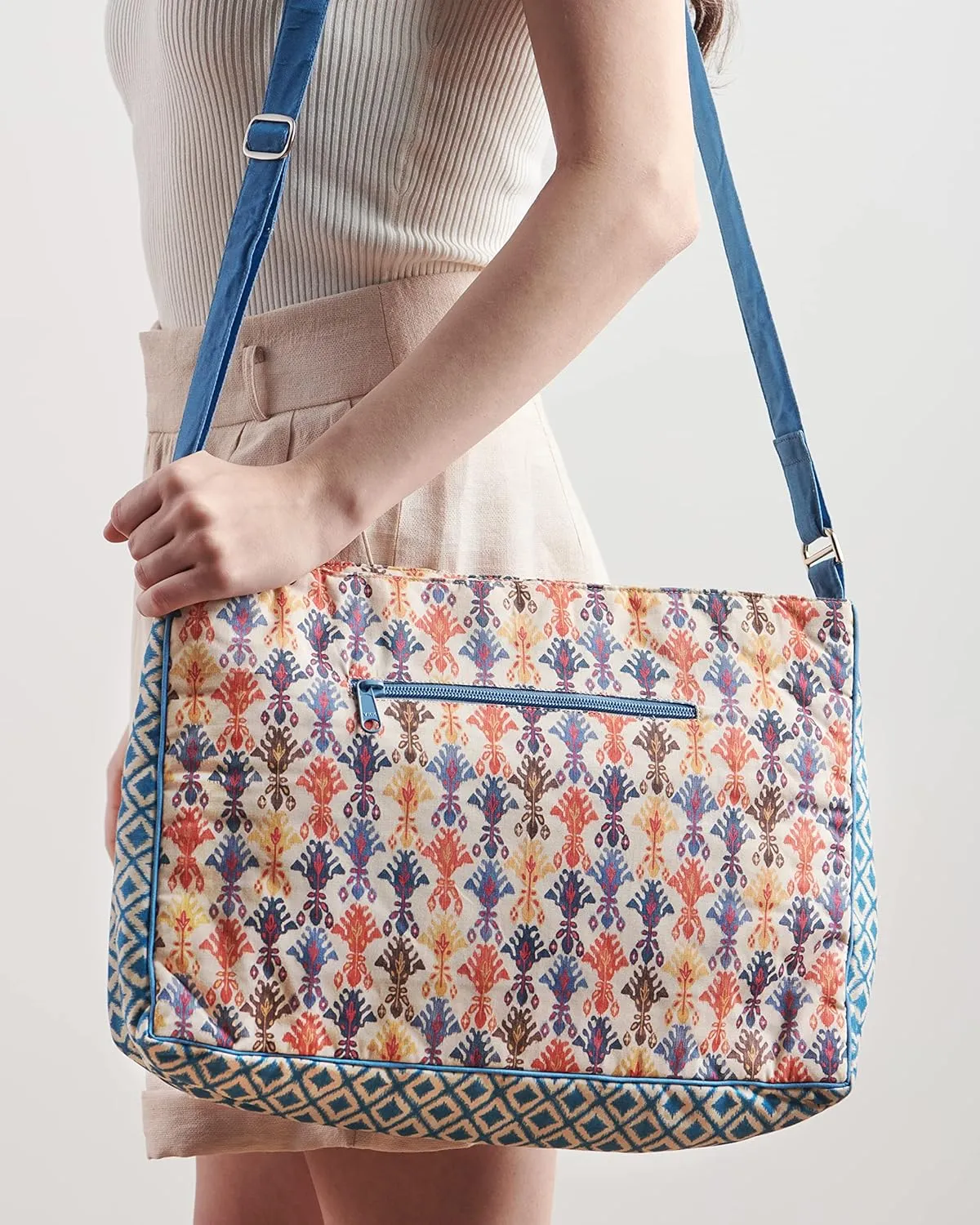 Maison d' Hermine Hand Bag Cotton Adjustable Shoulder Strap Cross Body Bag Tote purse with Zippered & Slip Pockets