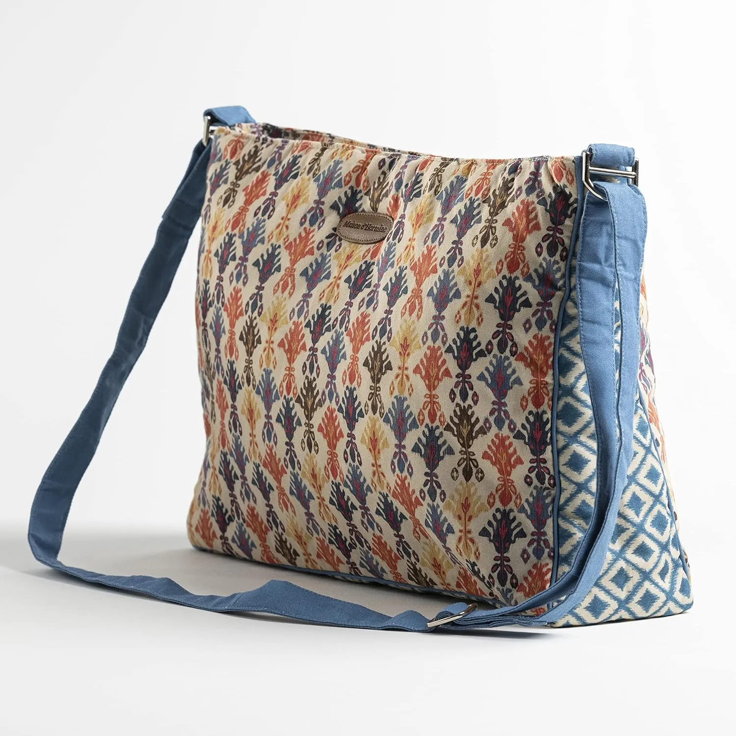 Maison d' Hermine Hand Bag Cotton Adjustable Shoulder Strap Cross Body Bag Tote purse with Zippered & Slip Pockets