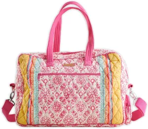 Maison d' Hermine Weekend Bag Cotton Quilted Duffel Overnight Luggage Weekender Gym Bag for Mothers Day Gifts Travel Men Women Business Travellers Family Trip, Katmandou - Fushia