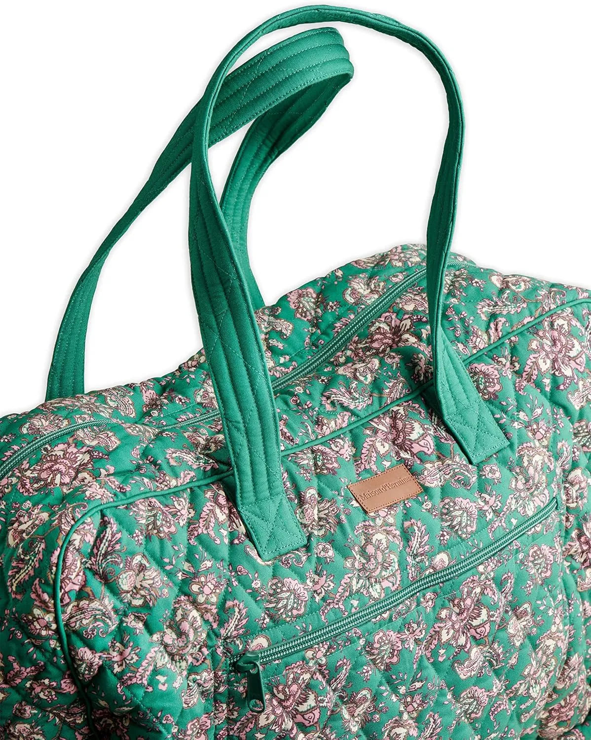 Maison d' Hermine Weekend Bag Cotton Quilted Duffel Overnight Luggage Weekender Gym Bag for Mothers Day Gifts Travel Men Women Business Travellers Family Trip, Surya - Green