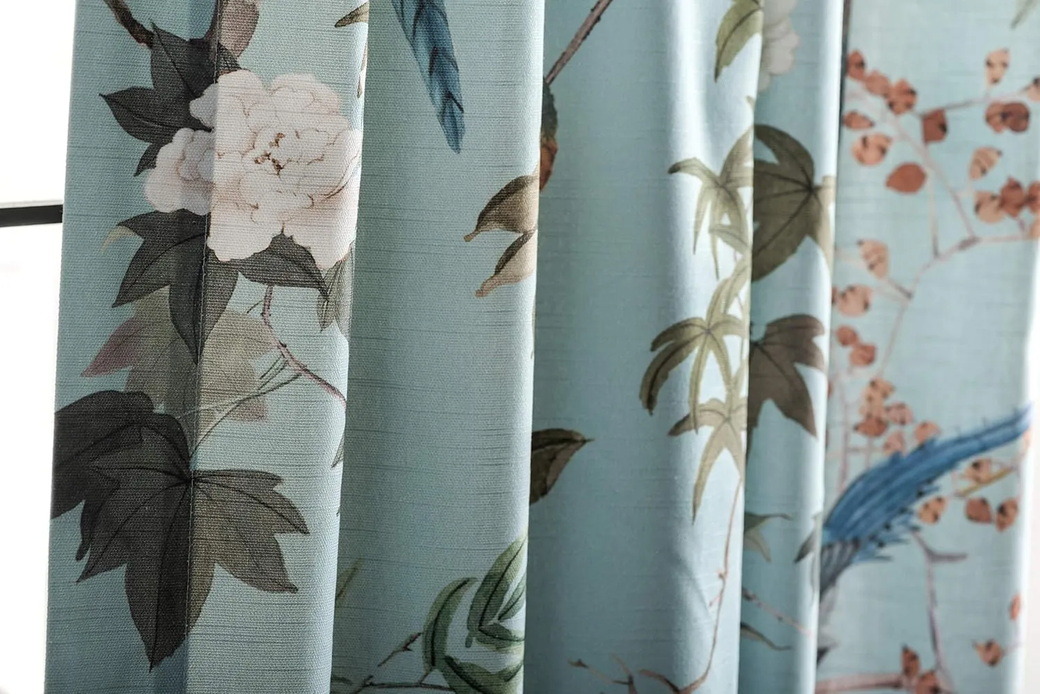 Maison d'Hermine Curtains for Living Room 100% Cotton 84 inch Length One Panel Light Filtering Curtains for Bedroom Windows with Rod and Loop Pockets Drapes (Hokuzai Blue, 50" W x 84" L)