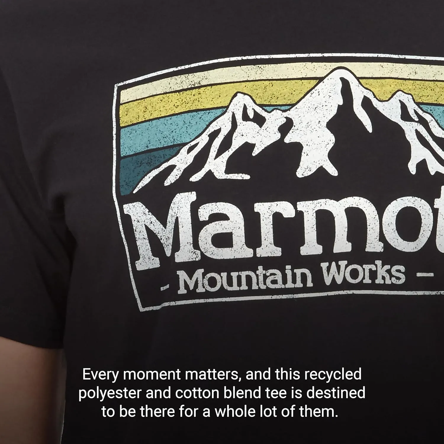 MARMOT Men's MMW Gradient Short-Sleeve Tee - Screen Printed Graphic on Soft, Breathable, Eco-Friendly Cotton/Poly Blend