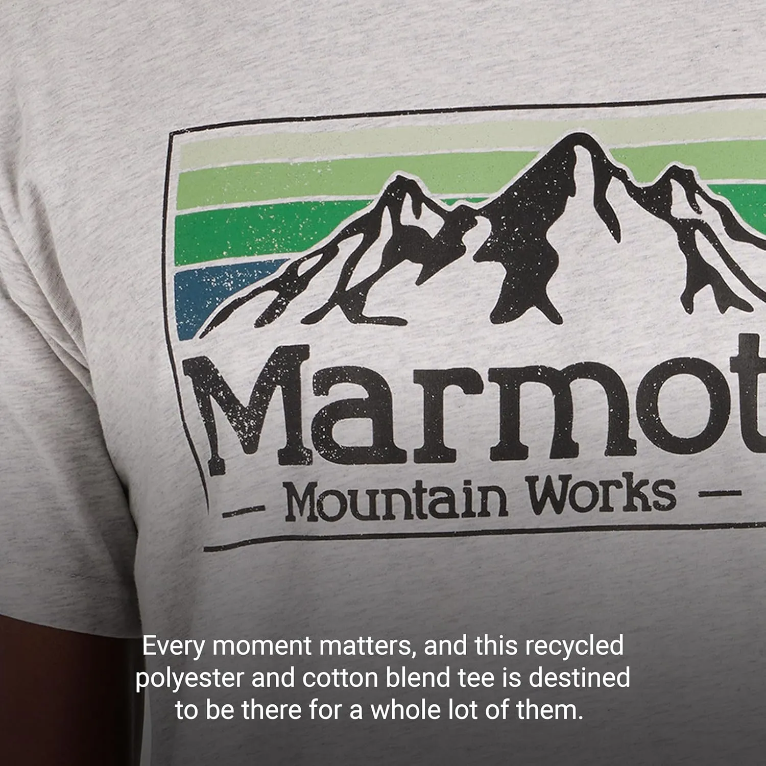 MARMOT Men's MMW Gradient Short-Sleeve Tee - Screen Printed Graphic on Soft, Breathable, Eco-Friendly Cotton/Poly Blend