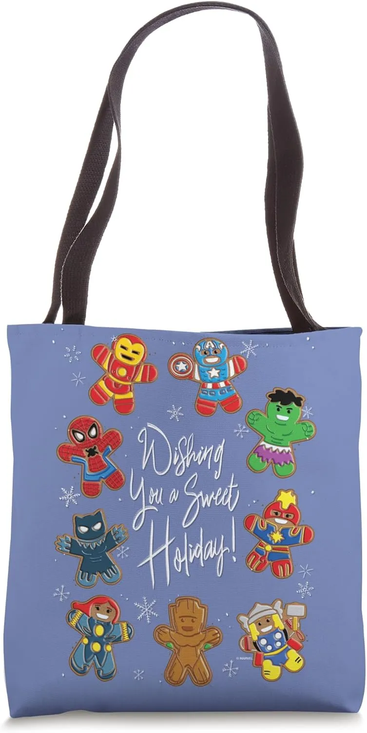 Marvel Avengers Christmas Gingerbread Wishing Sweet Holiday Tote Bag