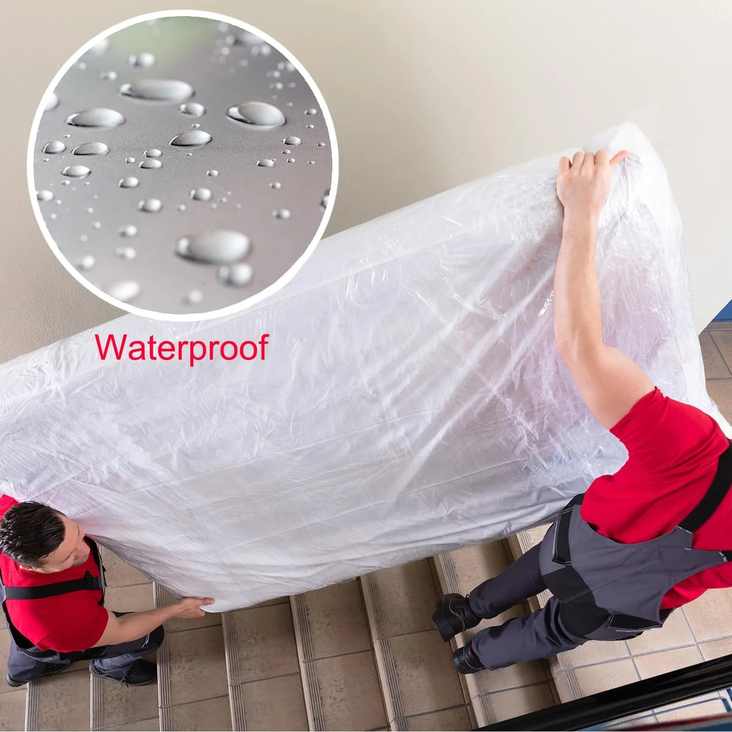 Mattress Bags for Moving, [2-Pack] 5 Mil Plastic Bed Mattress Cover for Moving Long-Term Storage and Disposal, Heavy Duty Clear Mattress Box Spring Protection - Queen Size, 64 x 104 Inch