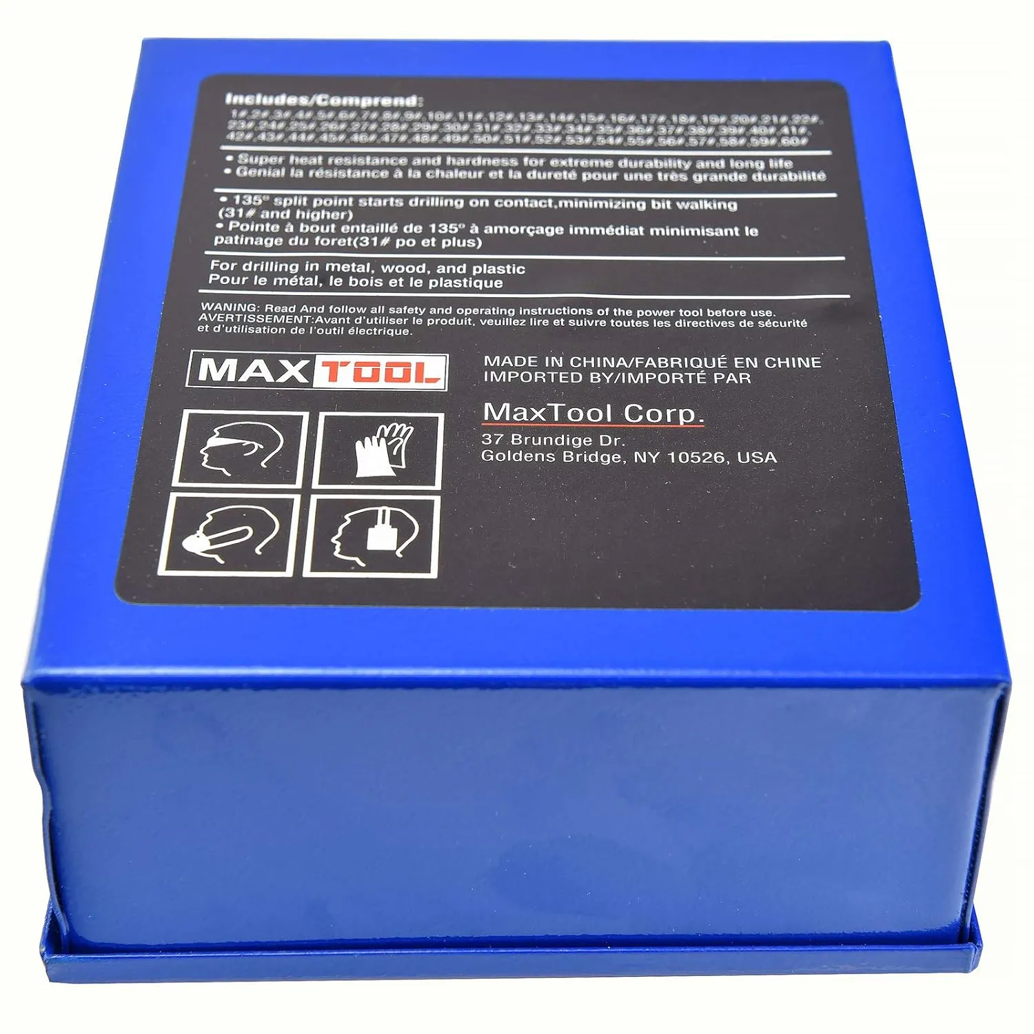 MaxTool 60 Pieces Drill Set 60PCs/60-Piece Twist Drill Bit Set High Speed Steel M2 Fully Ground Wire Gauge/Number 1-60; JBS02H10R060