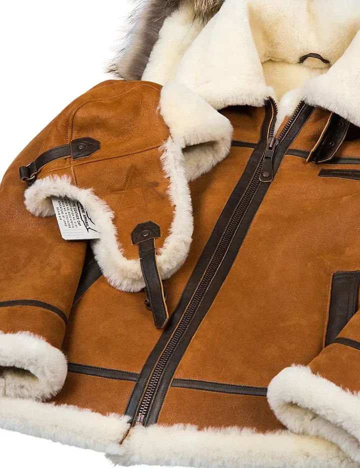 Men's Faux Shearling Aviator Jacket | Faux Leather | Warm and Rugged