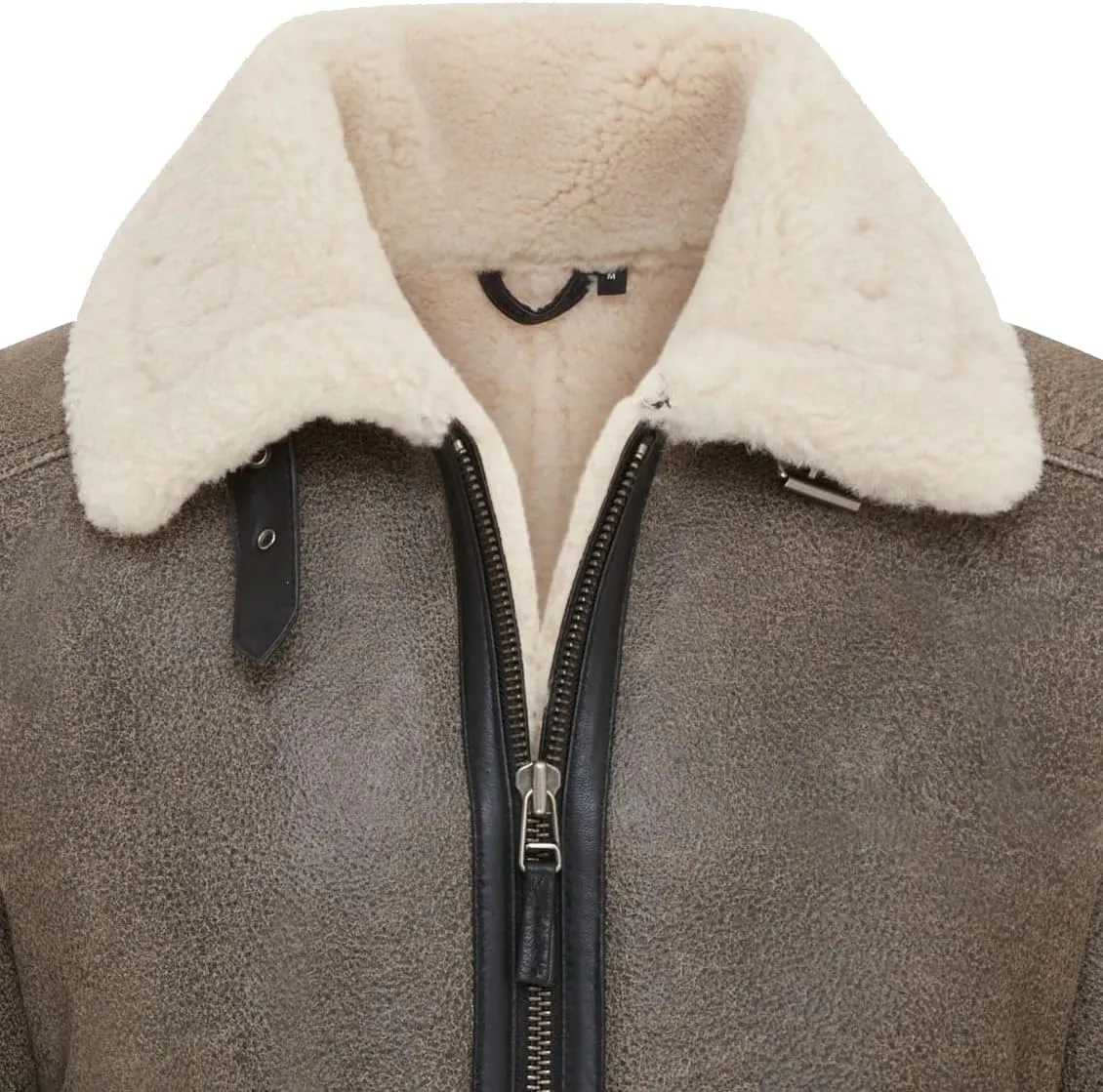 Men's Grey B3 Real Shearling Sheepskin WW2 Bomber Leather Flying Aviator Jacket
