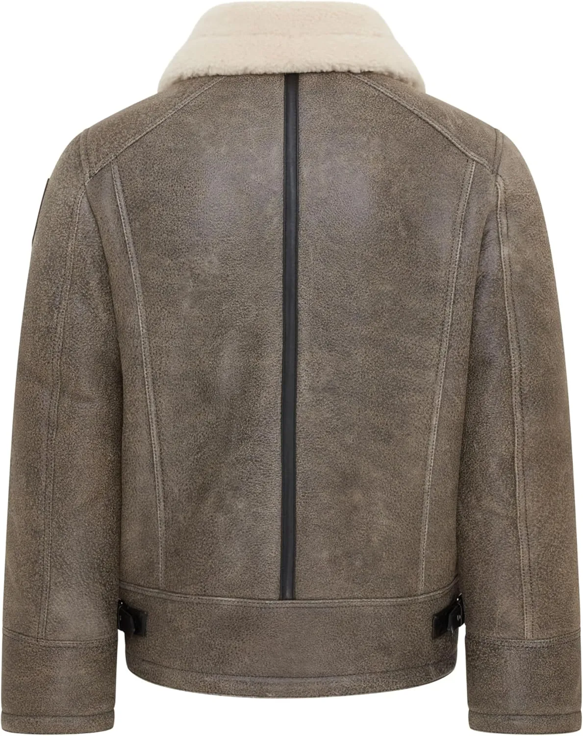 Men's Grey B3 Real Shearling Sheepskin WW2 Bomber Leather Flying Aviator Jacket