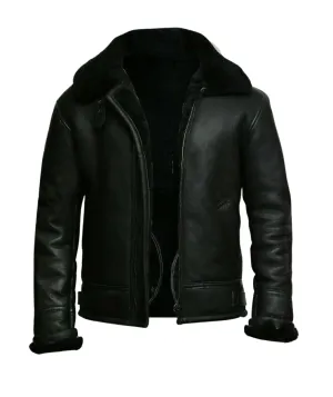 Men's Pilot Aviator Shearling Leather Jacket