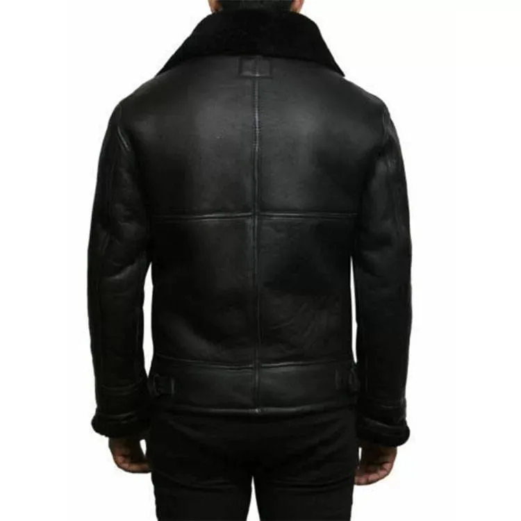 Men's Pilot Aviator Shearling Leather Jacket