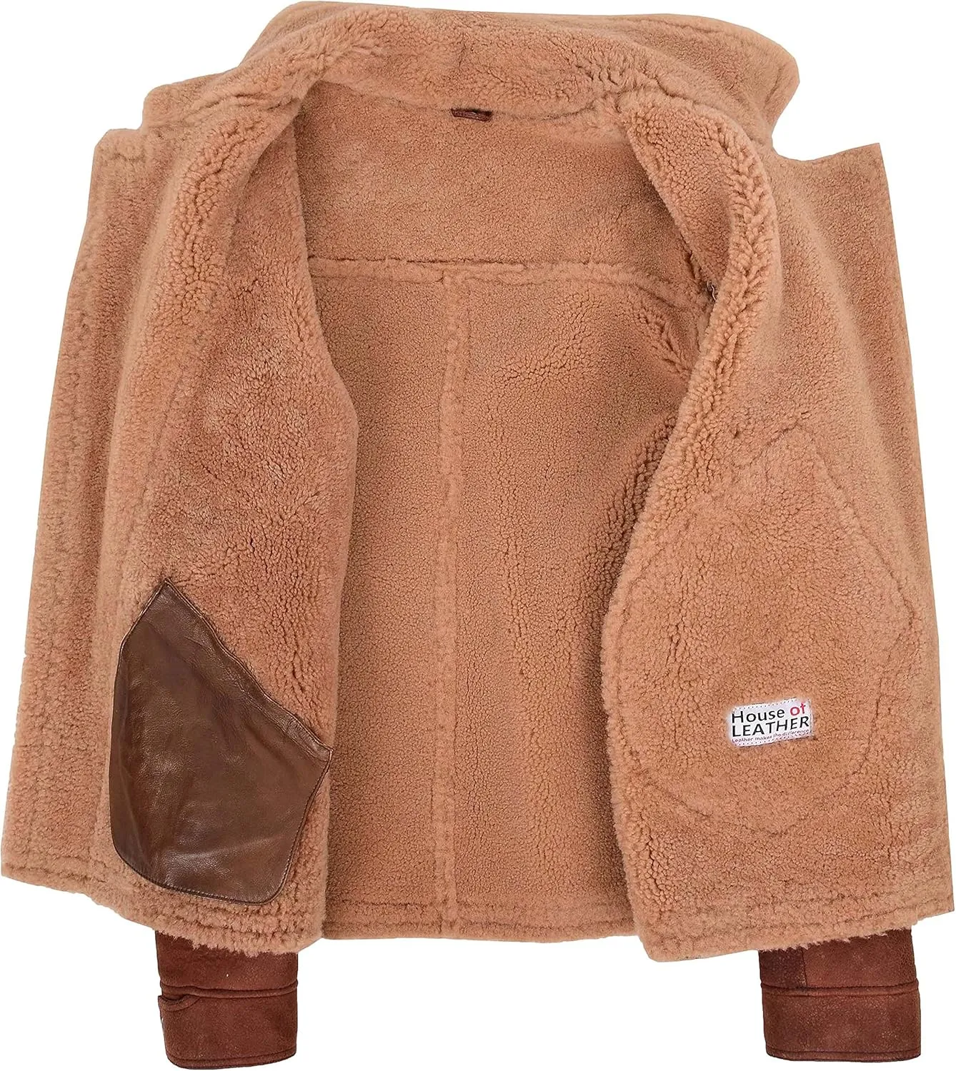 Mens Real Sheepskin Aviator Jacket Cross Zip Flying Style Dustin Brown Ginger
