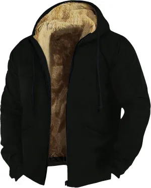 Men's Western Vintage Print Sherpa Fleece Lined Jackets Winter Warm Cozy Outerwear Quilted Down Varsity Coat Hooded