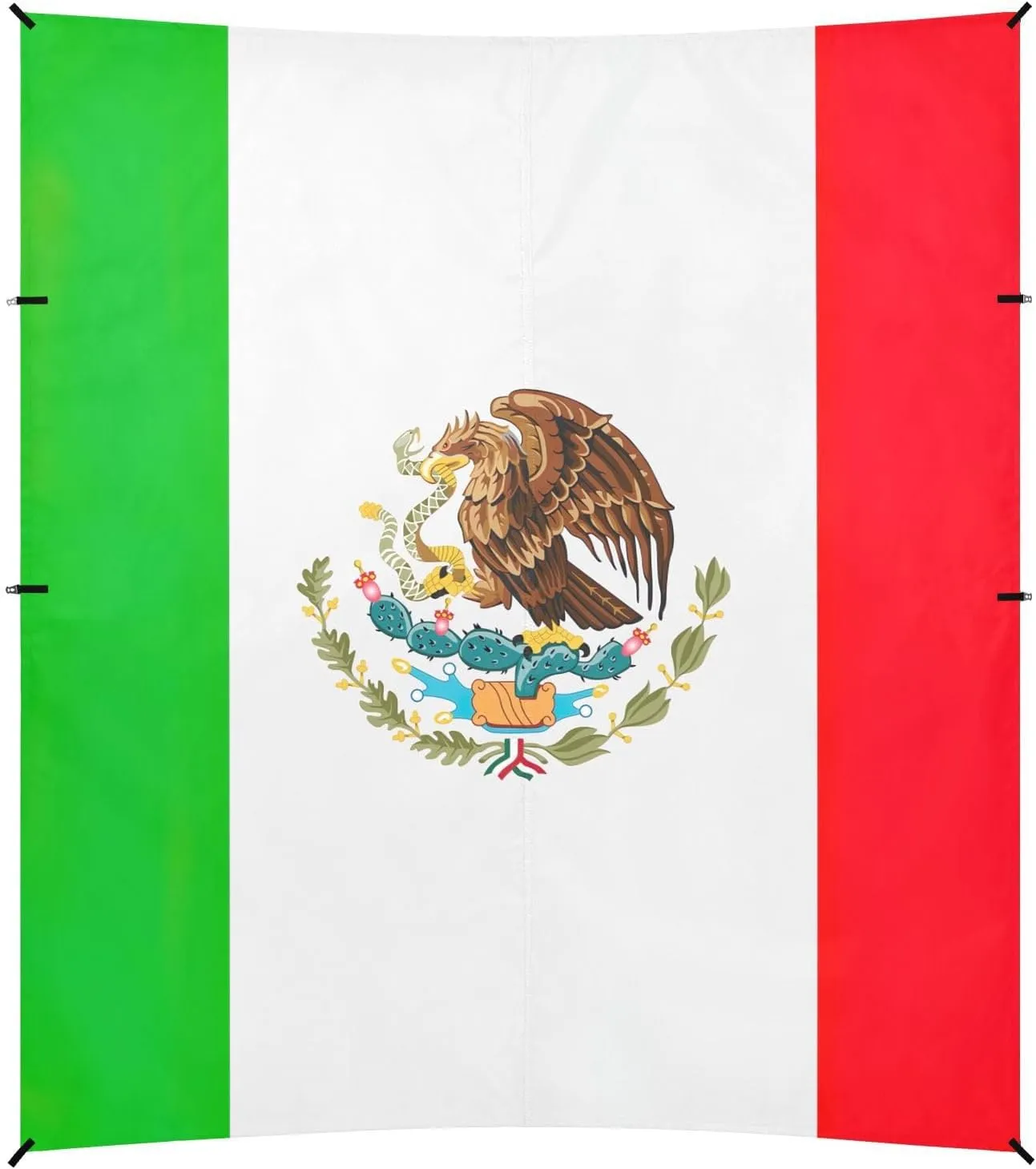 Mexico-flag-vector-square-flat-icon-725087509 Beach Cabana Tent UPF50  Easy Setup Sun Shelter with Sandbags & Sand Shovel for Backyard, Grassland, Park
