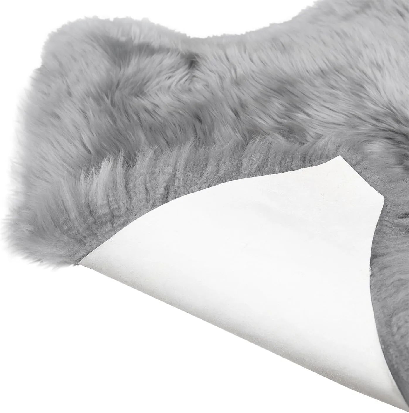 MH MYLUNE HOME Genuine Sheepskin Rug, New Zealand Natural Sheepskin Throw, Luxury Fluffy Sheepskin Seat/Chair Cover, Real Soft Shearling Lambskin Rug for Bedroom/Living Room, 2' x 3' Gray