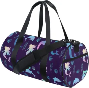 MNSRUU Sports Duffel Bags, Gradient Mermaid Athletic Gym Bag Overnight Workout Travel Tote Luggage for Men Women Yoga