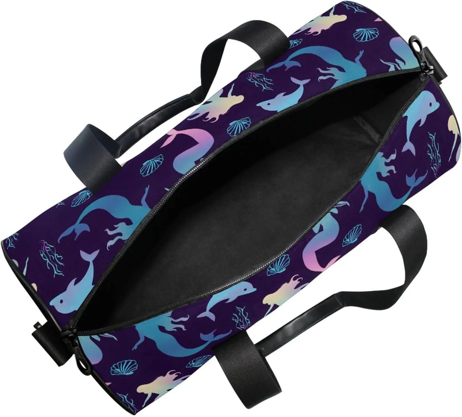 MNSRUU Sports Duffel Bags, Gradient Mermaid Athletic Gym Bag Overnight Workout Travel Tote Luggage for Men Women Yoga