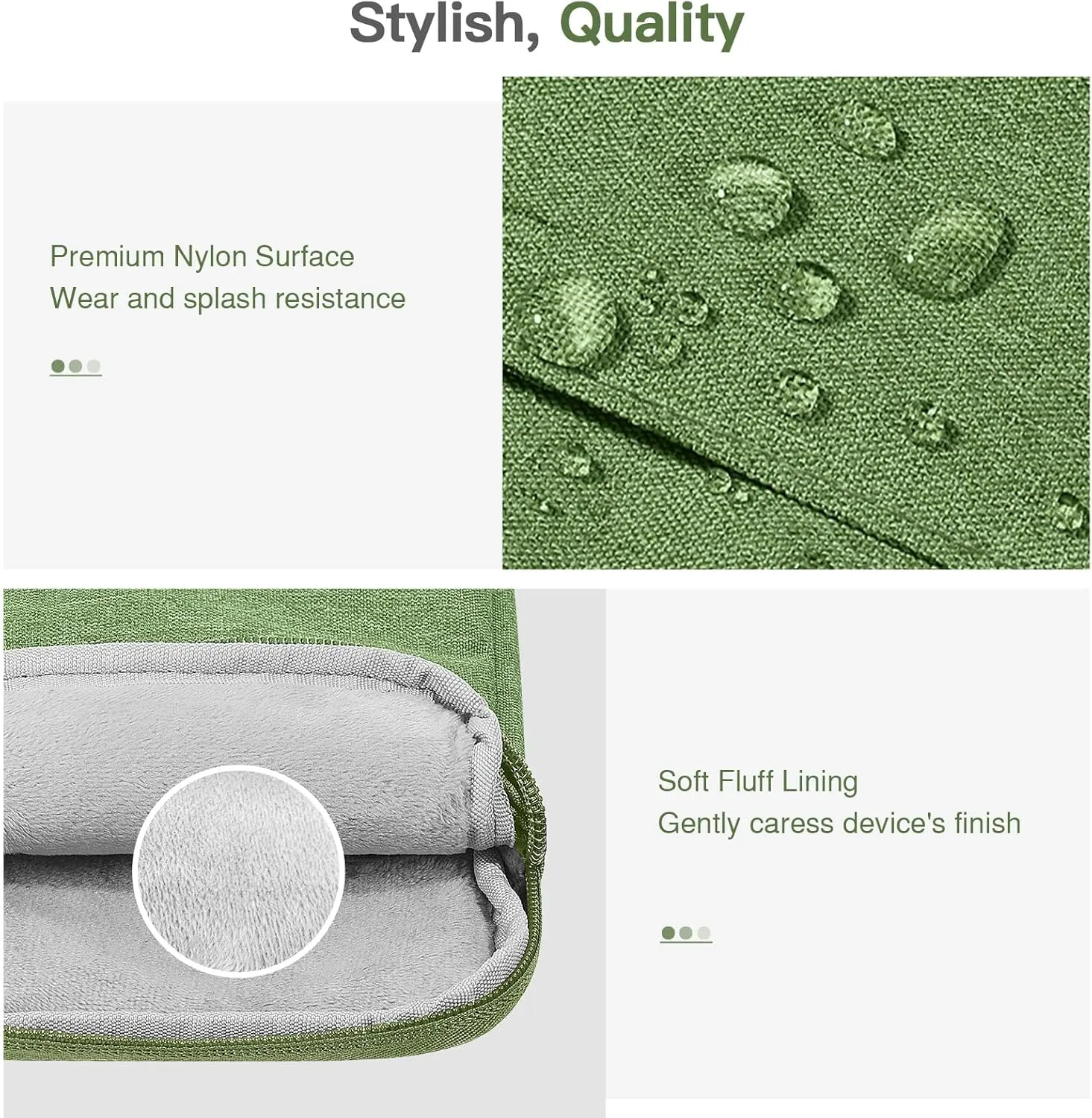 MoKo Padded Ereader Sleeve Case for 6-7 inch Tablet Bag Protective Cover Pouch with a Carabiner, Compatible with 7" eReader Colorsoft Signature Edition 2024, Grass Green