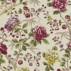 Morris & Co Tangley Wine/Antique Yellow Fabric