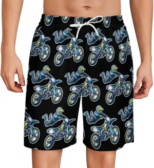 Motocross Rider Men's Athletic Shorts Jersey Pocket Lounge Weekend Short 3XL