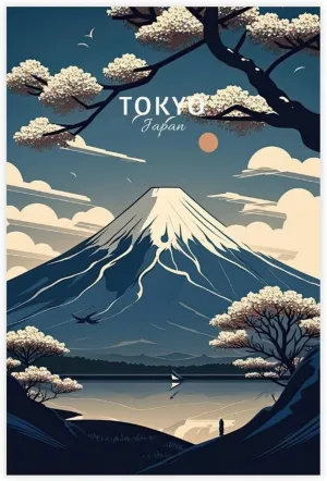 Mount Fuji, Japan - Scenic Spots - Japanese Landscape Watercolor Poster 1 Canvas Poster Bedroom Decor Landscape Office Room Decor Gift Unframe: Unframe:20x30inch(50x75cm)