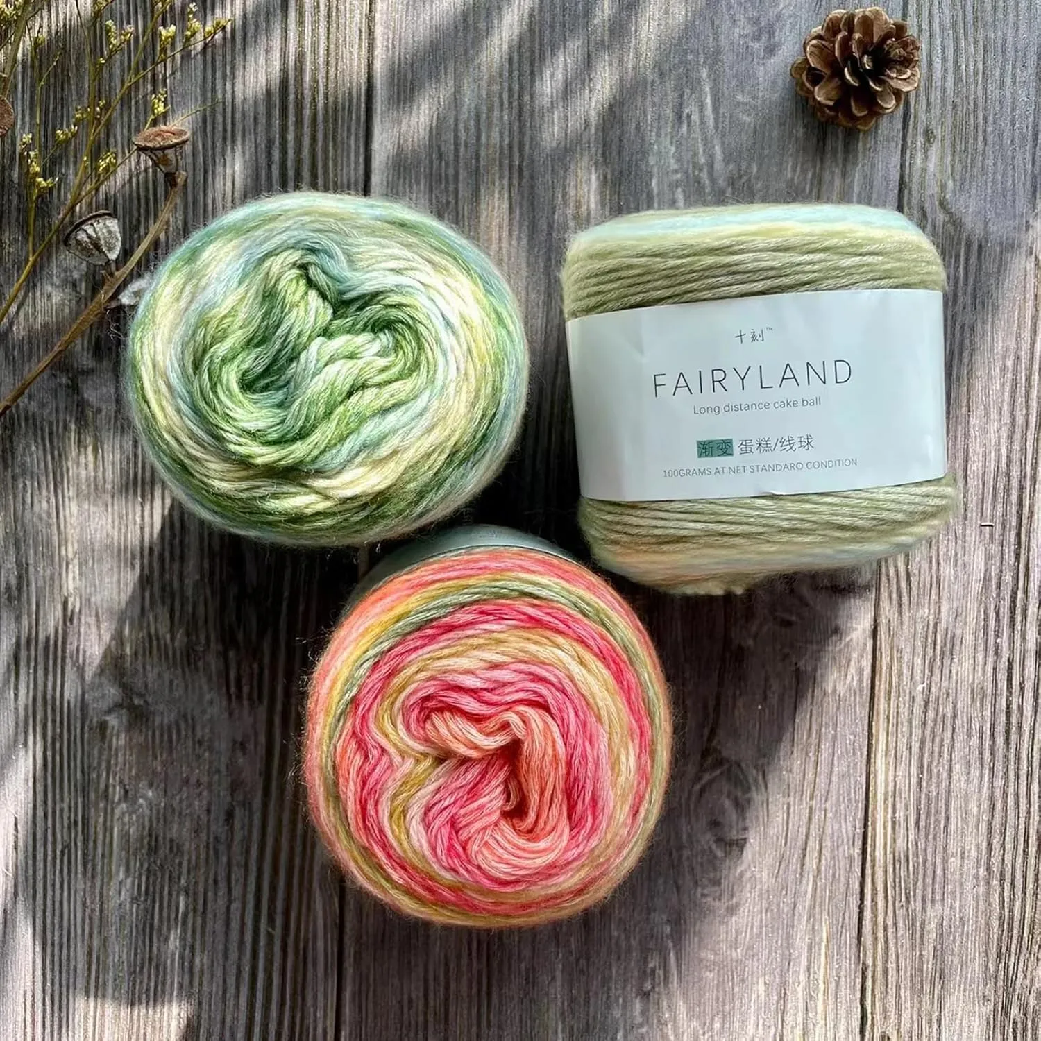 Multicolour Yarn for Crochet Knitting, Gradient Color Rainbow Yarn, 60%Cotton 30rylic 10%Wool-Blend Yarn, 1 Ball 100g, Soft Cake Yarn, Crochet Yarn for Scarves, Shawls and Garments (1151G, 3 Balls)