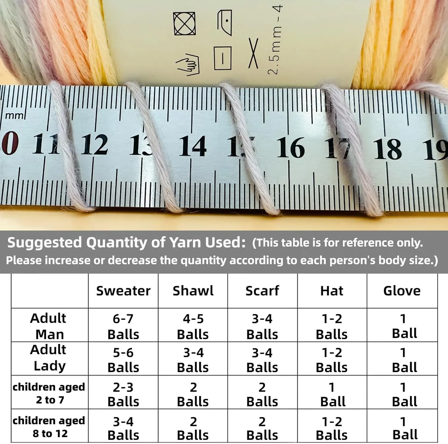 Multicolour Yarn for Crochet Knitting, Gradient Color Rainbow Yarn, 60%Cotton 30rylic 10%Wool-Blend Yarn, 1 Ball 100g, Soft Cake Yarn, Crochet Yarn for Scarves, Shawls and Garments (1151G, 3 Balls)