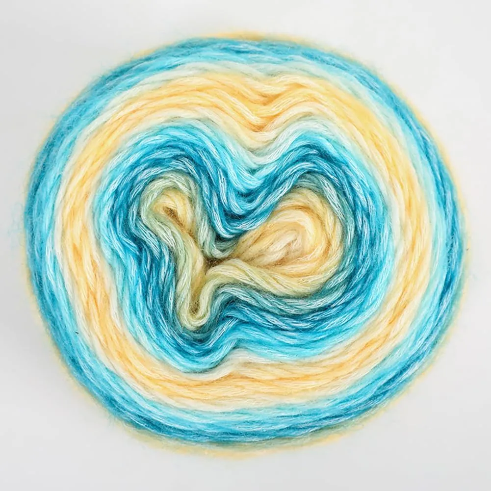 Multicolour Yarn for Crochet Knitting, Gradient Color Rainbow Yarn, 60%Cotton 30rylic 10%Wool-Blend Yarn, 1 Ball 100g, Soft Cake Yarn, Crochet Yarn for Scarves, Shawls and Garments (1152H, 3 Balls)