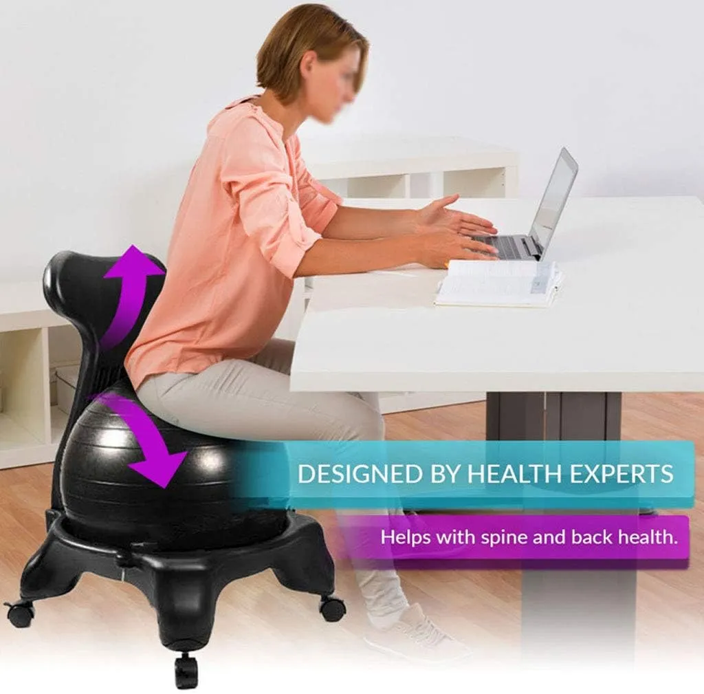 Multifunction Yoga Ball Chair - 55cm Anti-Burst Anti-Slip Swiss Ball for Pregnancy, Balance, Pilates or Birthing Therapy,Use at Office, Gym or Home