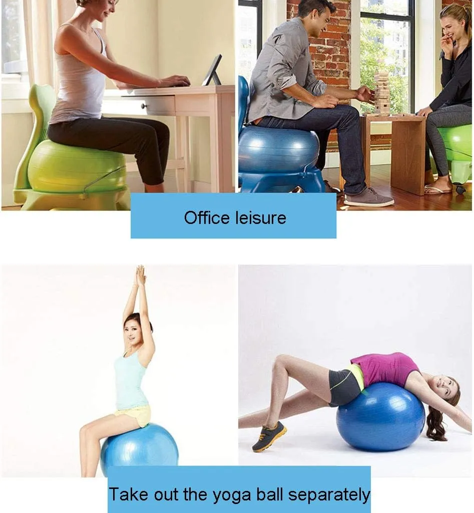 Multifunction Yoga Ball Chair - 55cm Anti-Burst Anti-Slip Swiss Ball for Pregnancy, Balance, Pilates or Birthing Therapy,Use at Office, Gym or Home