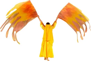 MUNAFIE 59.06"X28.35" Double-layer Phoenix-tail Worship Flags for Dance Church with Flexible Rod&Storage Bag,Praise Dance Flags for Worship