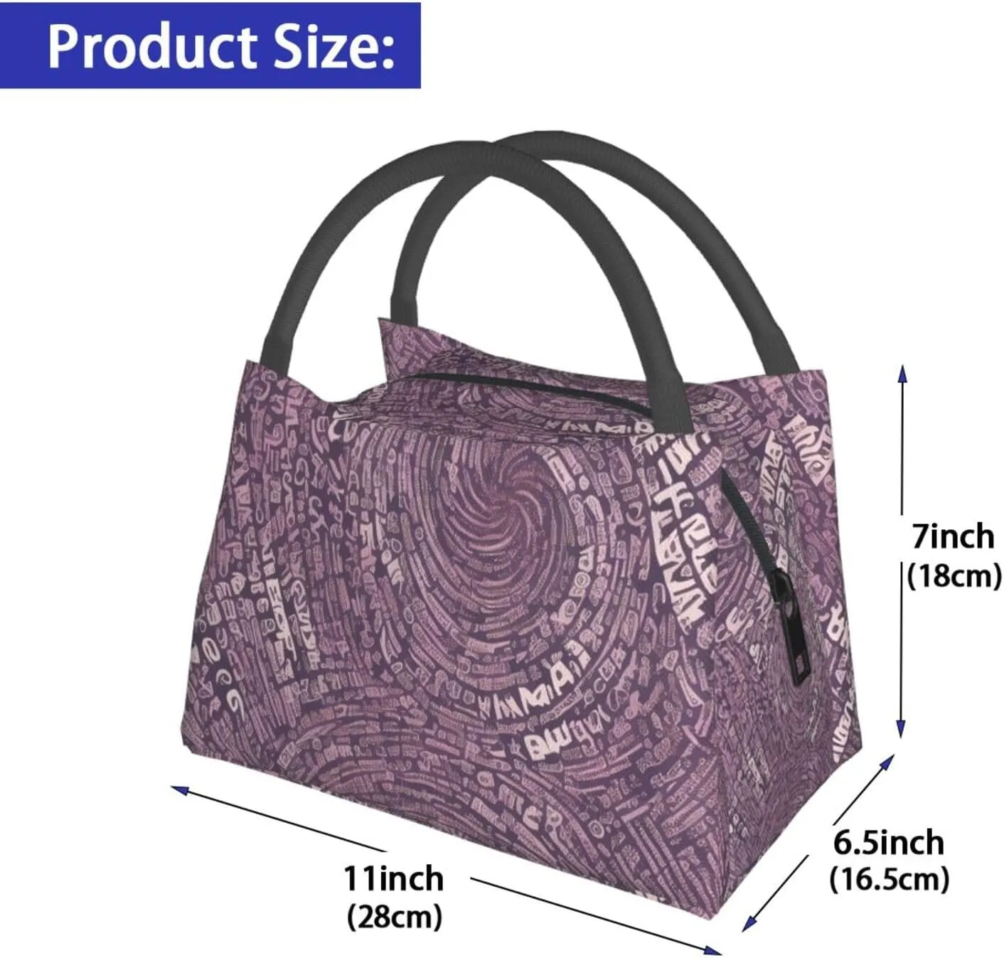 Musical Notation Print Patterns Lunch Bag For Women & Men Insulated Lunch Tote Bag Reusable Lunch Boxes For Work Travel Picnic