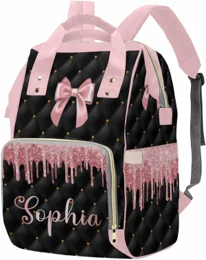 MyPupSocks Custom Baby Diaper Backpack with Name, Custom Multifunction Large Travel Diaper Bag Backpack for New Mom Baby Newborn
