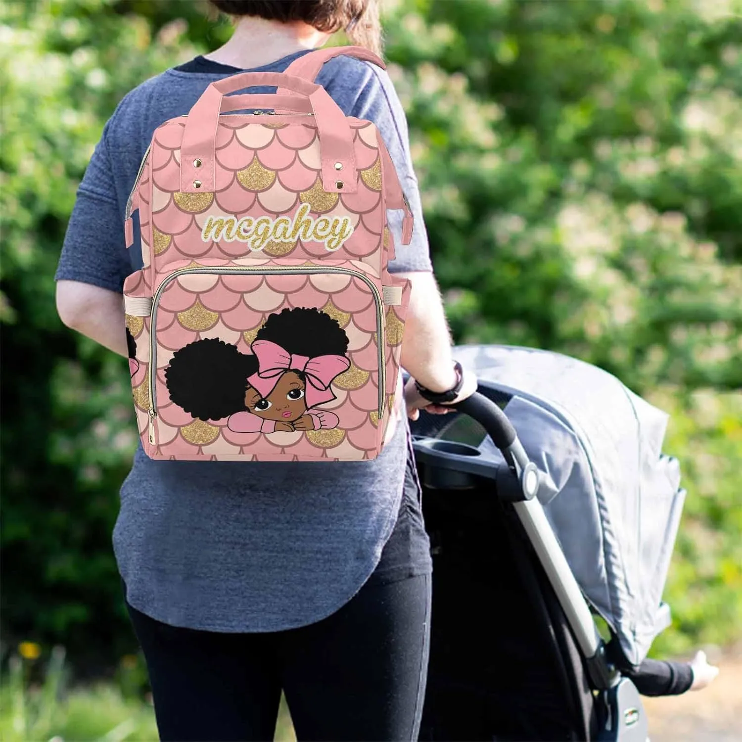 MyPupSocks Personalized Baby Backpack Diaper Bag with Name, Diaper Bag Custom with Name Custom Diaper Bags for Baby Boy, Nursing Baby Backpack for Boy Shower Gift