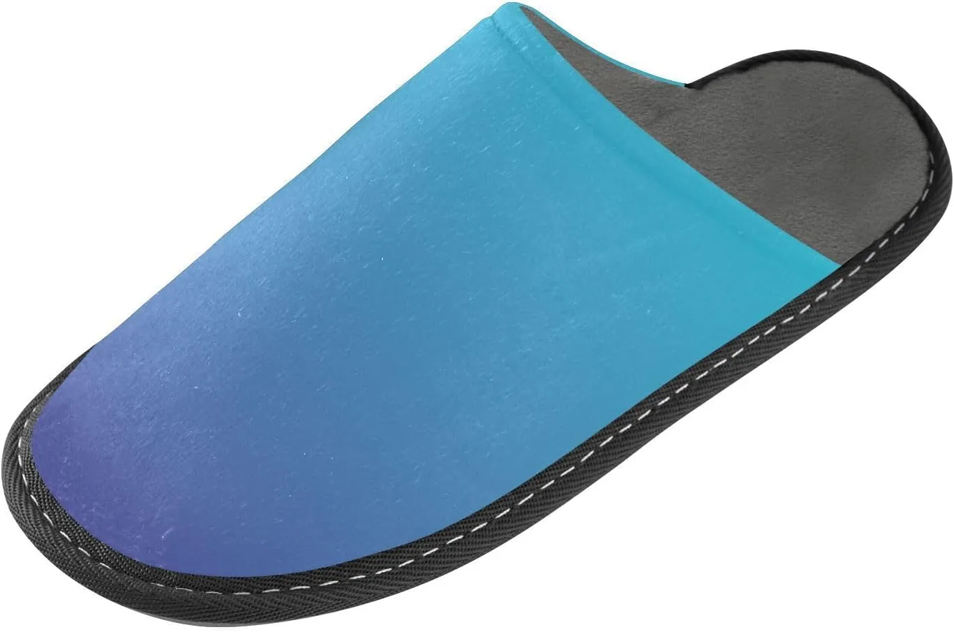 Navy Blue Green Gradient House Slippers for Women Men Non-Slip Winter Slippers