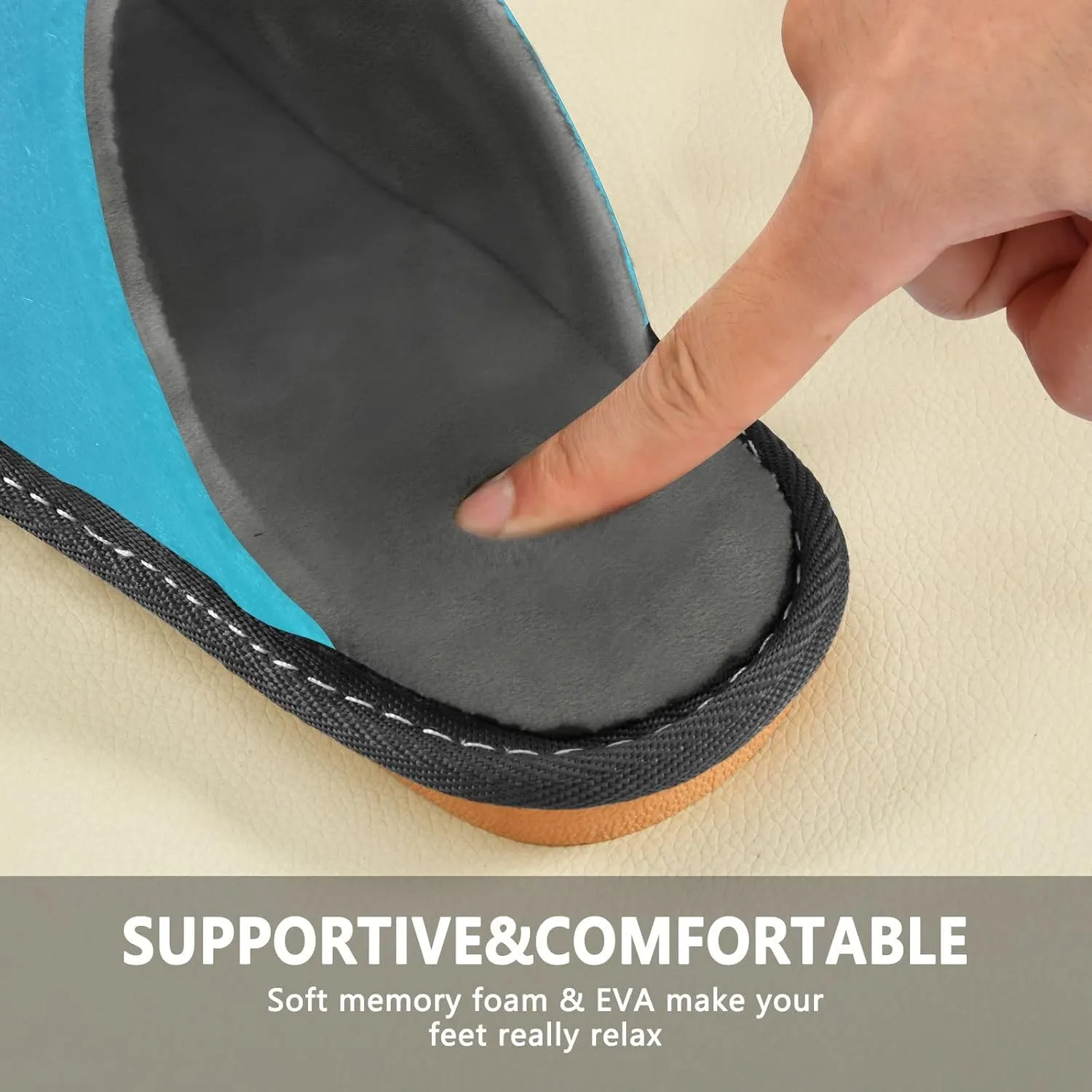 Navy Blue Green Gradient House Slippers for Women Men Non-Slip Winter Slippers