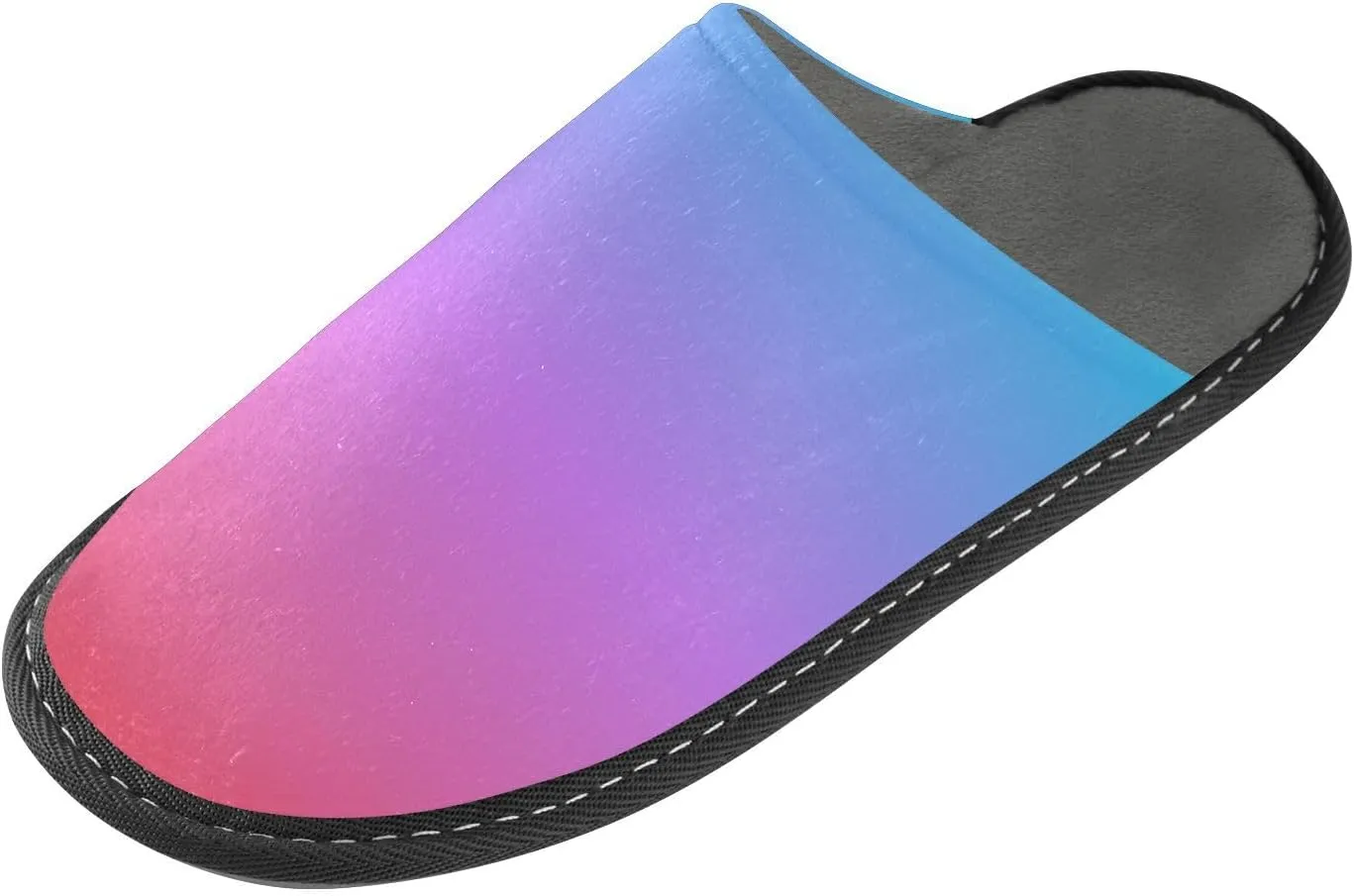 Navy Blue Green Gradient House Slippers for Women Men Non-Slip Winter Slippers