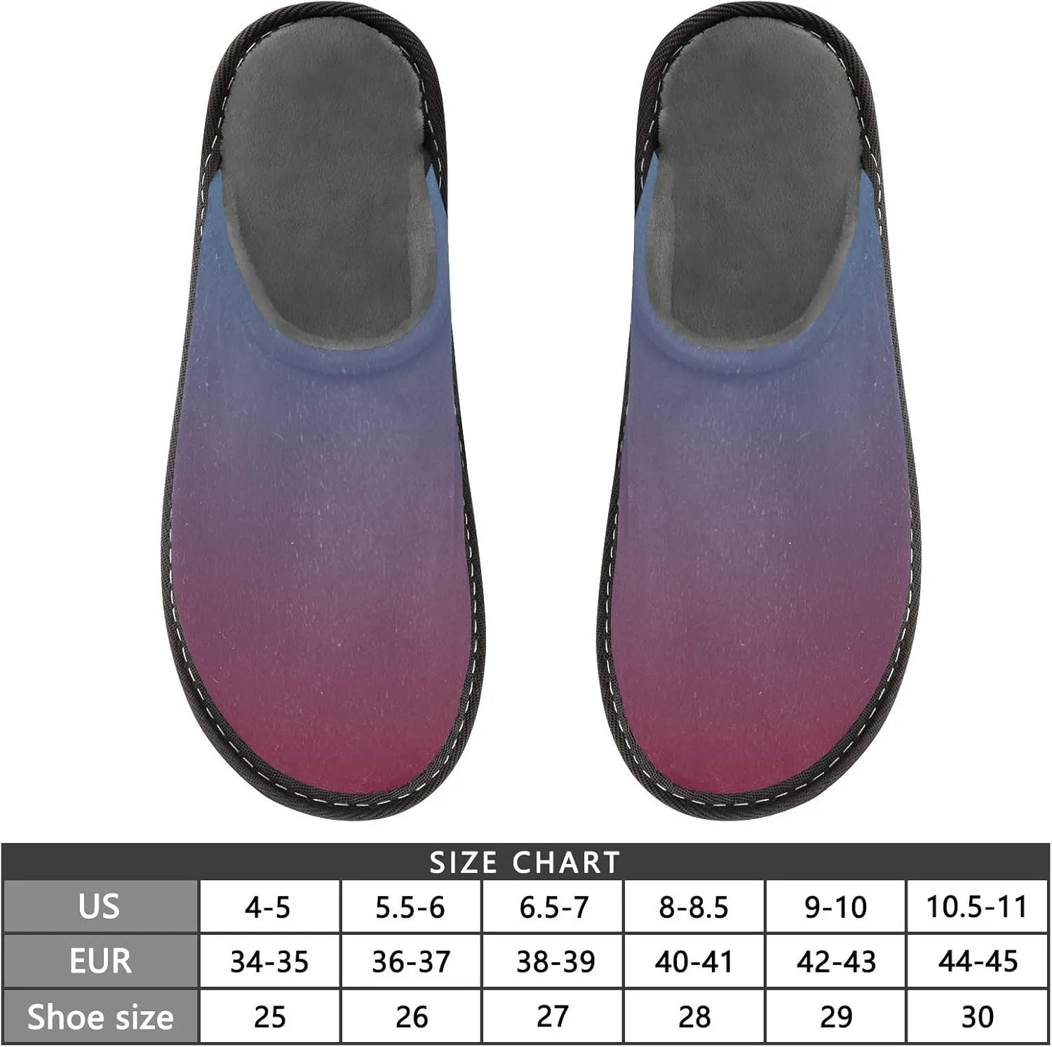 Navy Blue Green Gradient House Slippers for Women Men Non-Slip Winter Slippers
