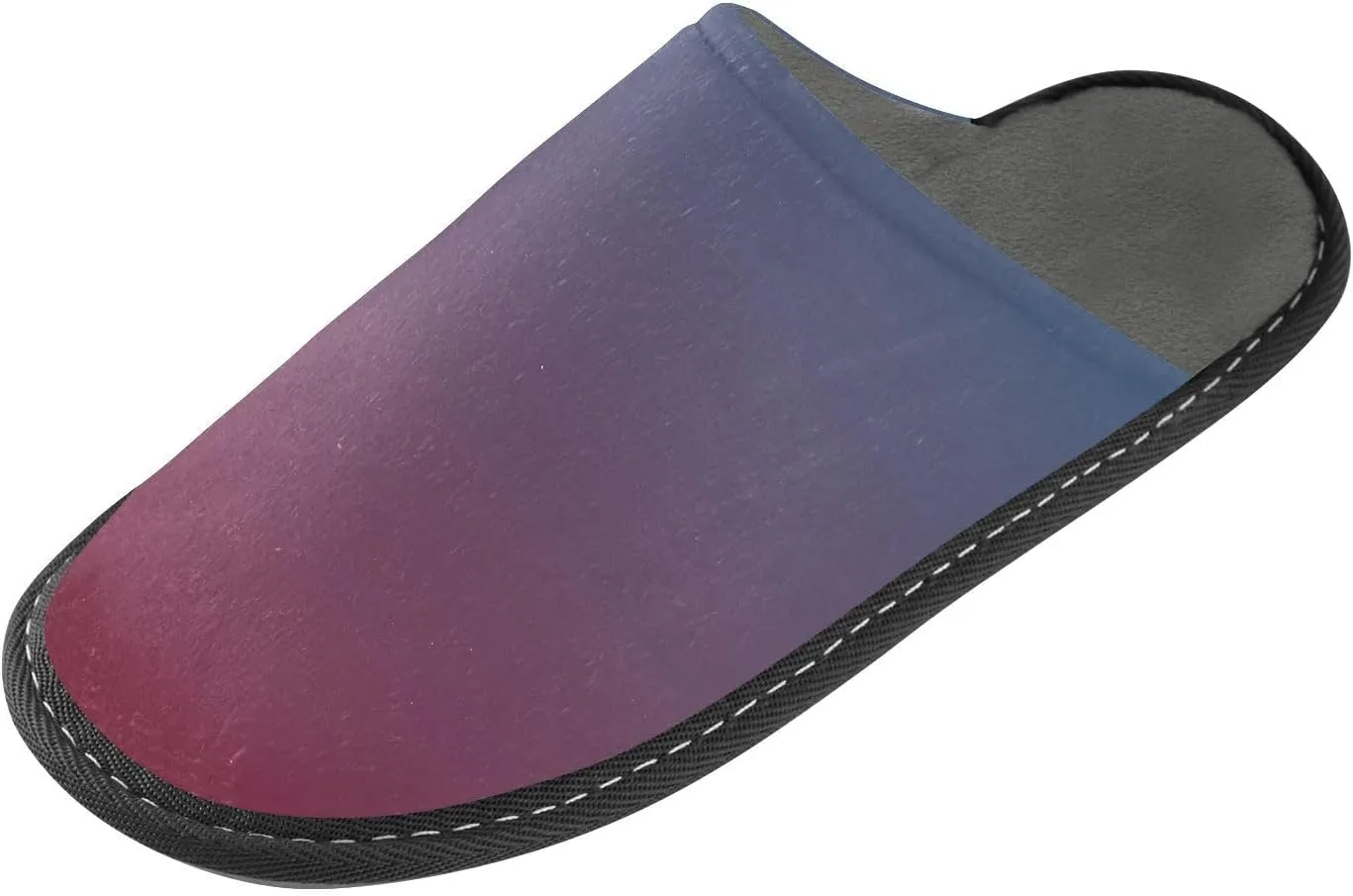 Navy Blue Green Gradient House Slippers for Women Men Non-Slip Winter Slippers