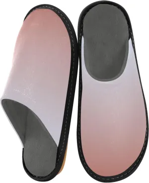 Navy Blue Green Gradient House Slippers for Women Men Non-Slip Winter Slippers
