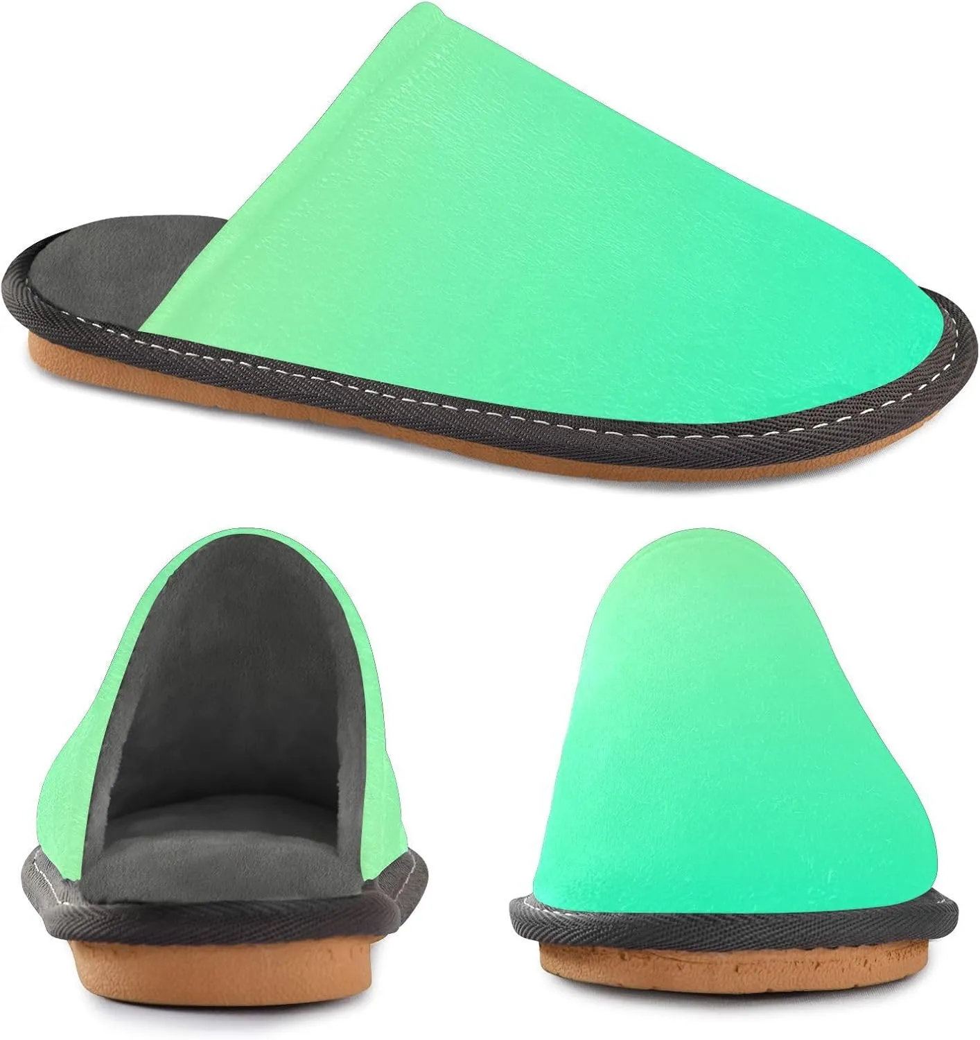 Navy Blue Teal Gradient House Slippers for Women Men Non-Slip Comfortable Slippers