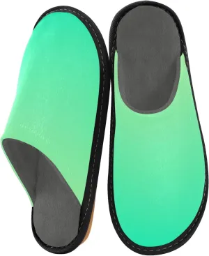 Navy Blue Teal Gradient House Slippers for Women Men Non-Slip Comfortable Slippers