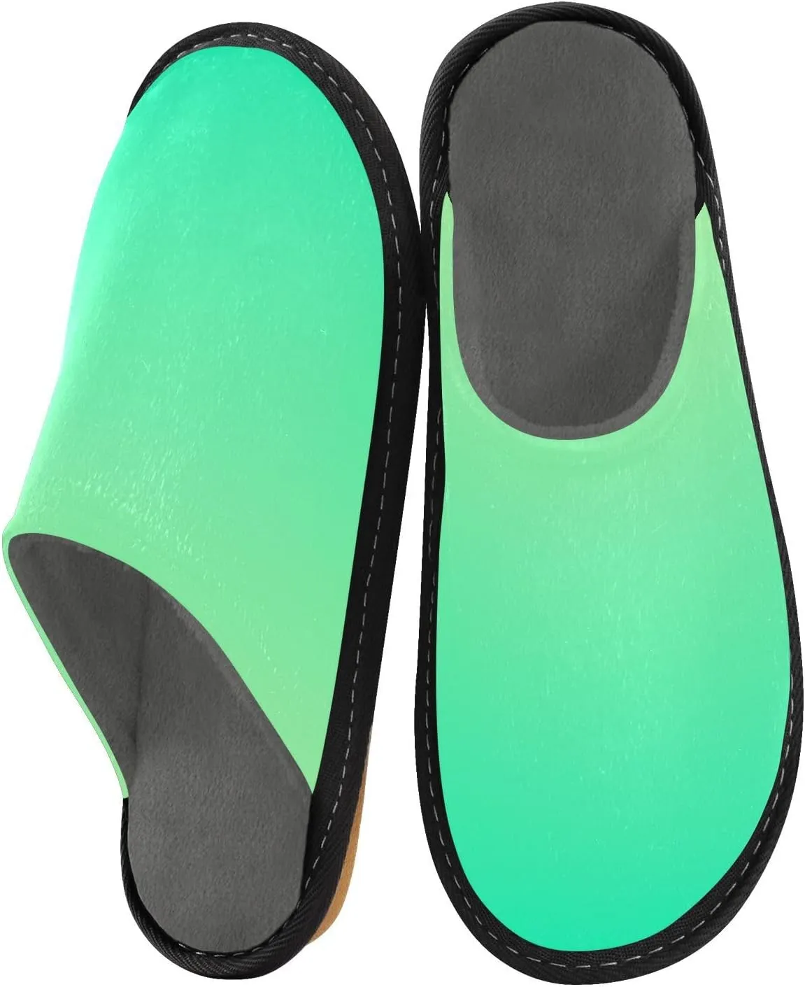 Navy Blue Teal Gradient House Slippers for Women Men Non-Slip Comfortable Slippers