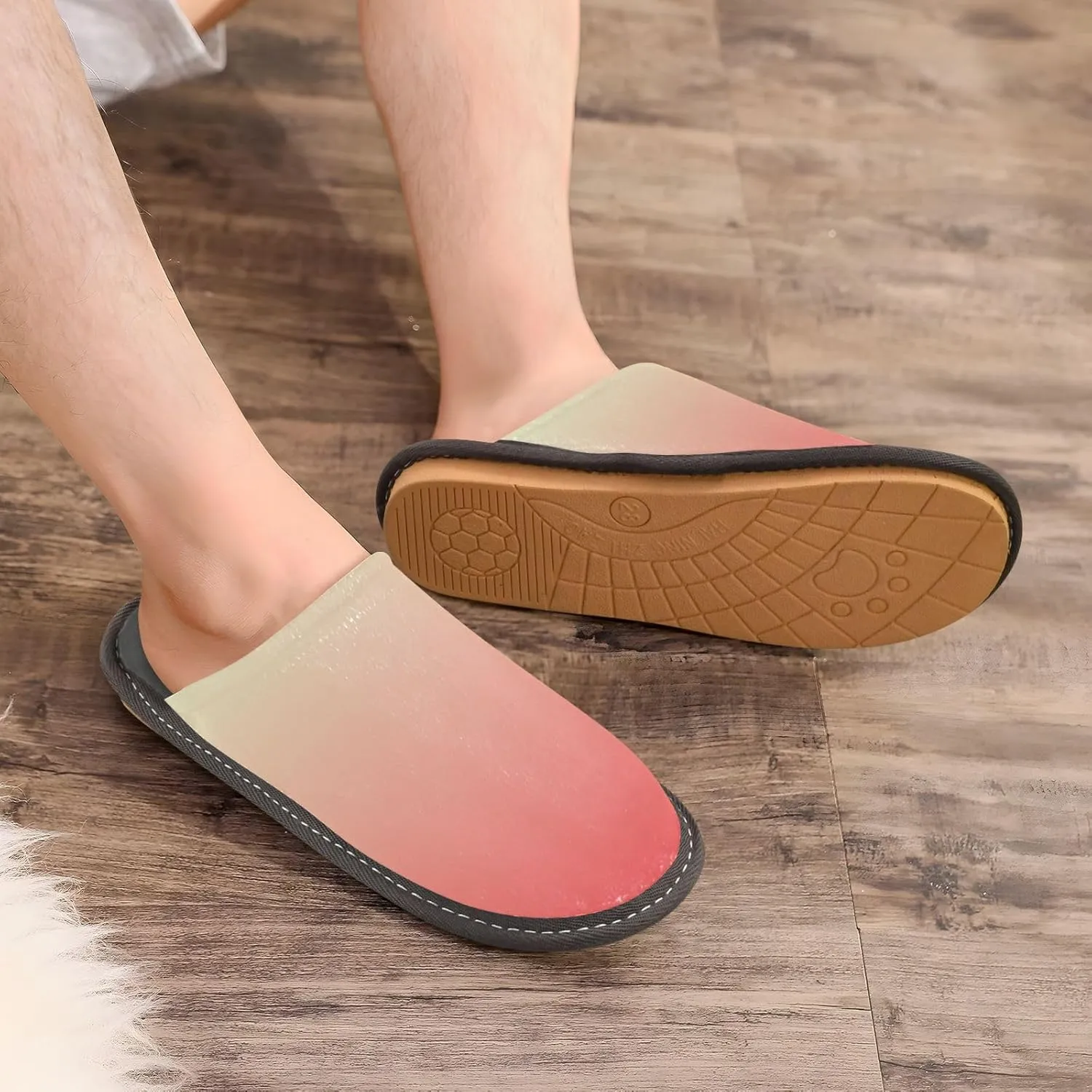 Navy Blue Teal Gradient House Slippers for Women Men Non-Slip Comfortable Slippers