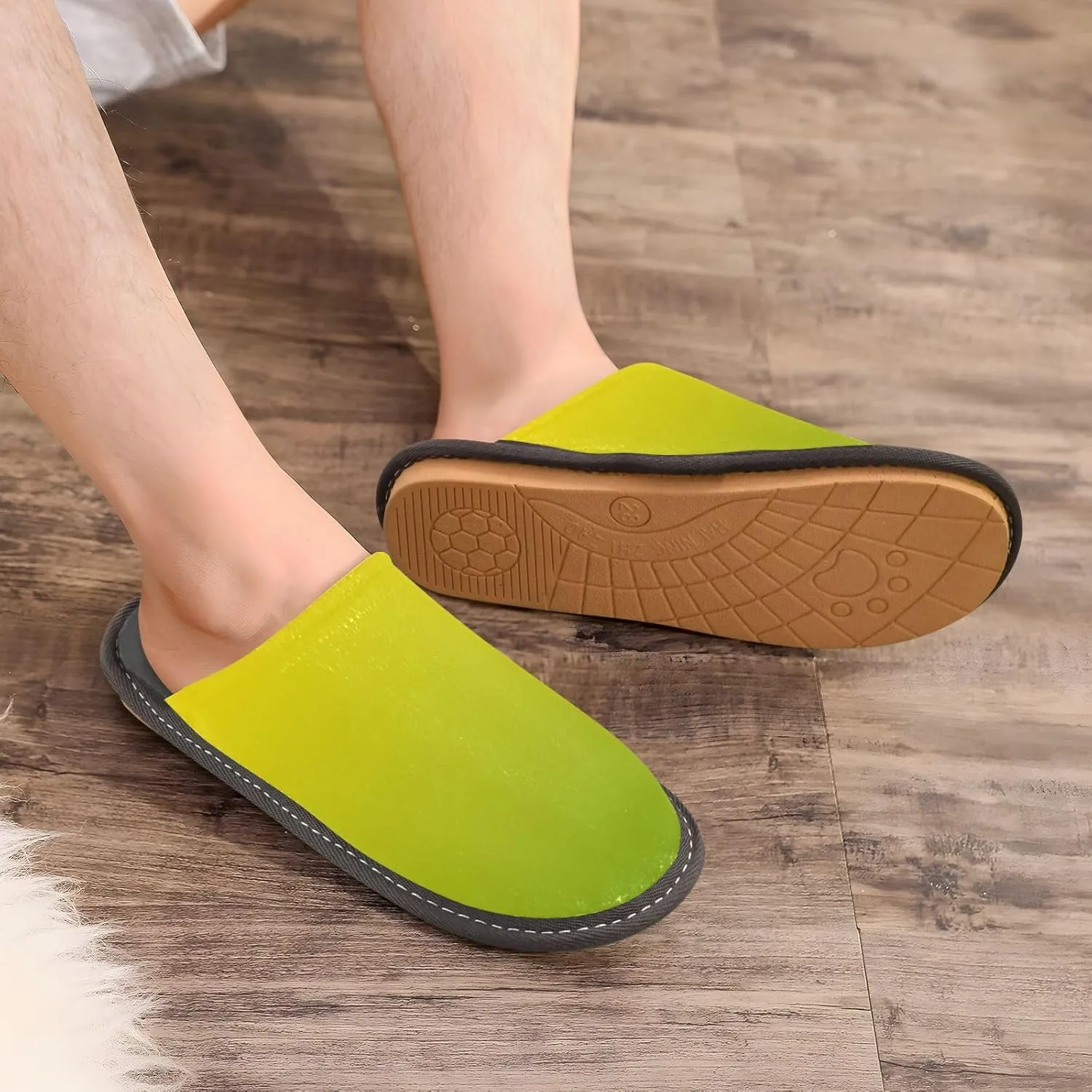 Navy Blue Teal Gradient House Slippers for Women Men Non-Slip Comfortable Slippers